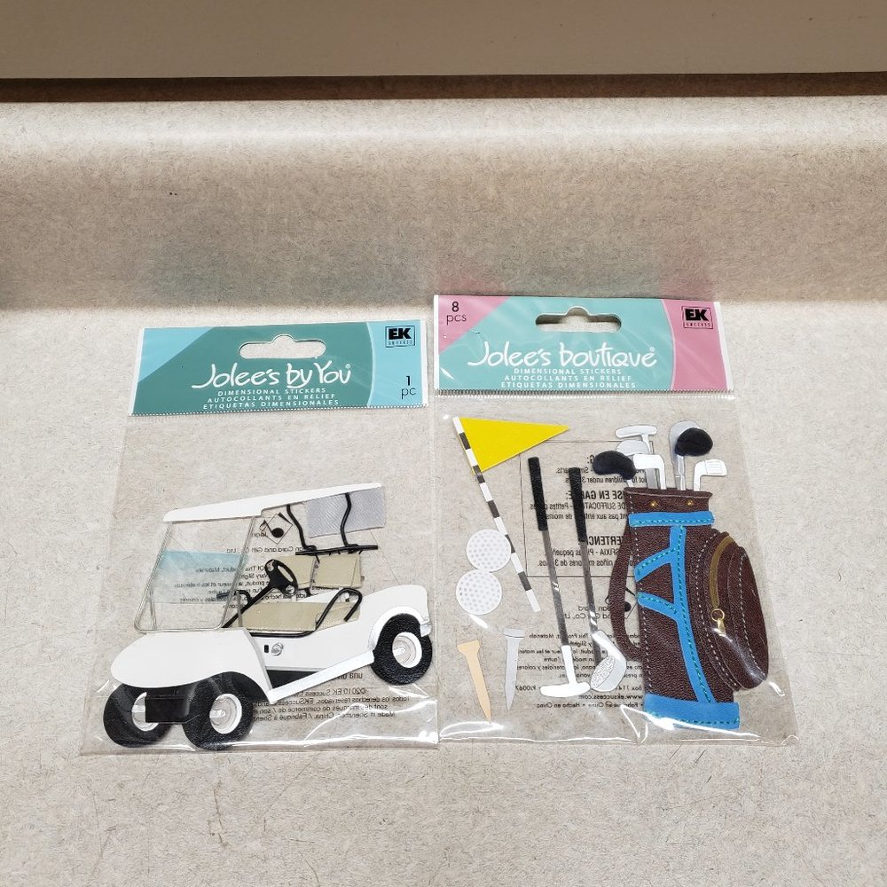 2 new packs scrapbooking craft GOLF stickers Jolees